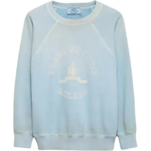 PRADA Logo Printed Crewneck Sweatshirt