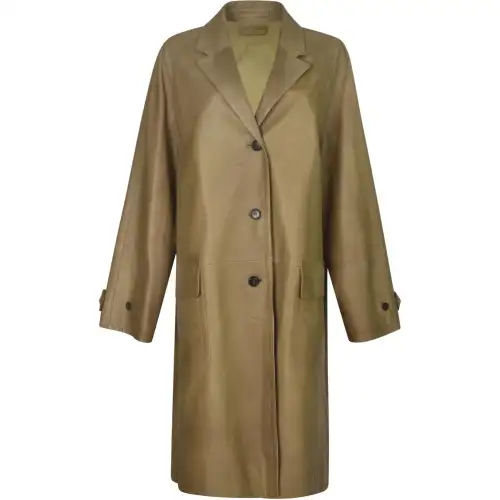 PRADA Coats Women's Olive Lapel Moderate