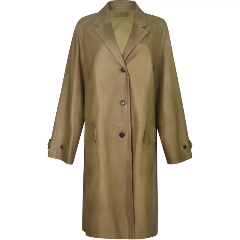 PRADA Coats Women's Olive Lapel Moderate