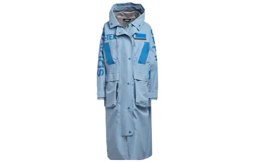 Adidas Originals Blue Version Collection Trench Coats Women's Blue Hooded Moderate Other