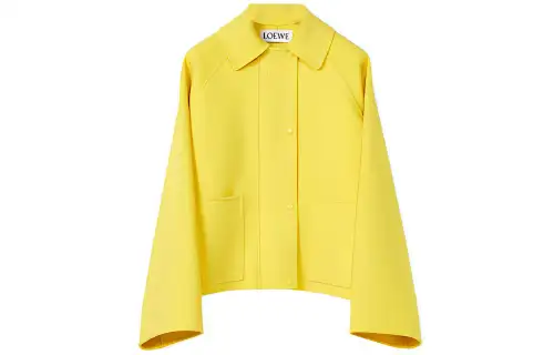 LOEWE Velvet Jackets Women's Yellow Lapel Moderate