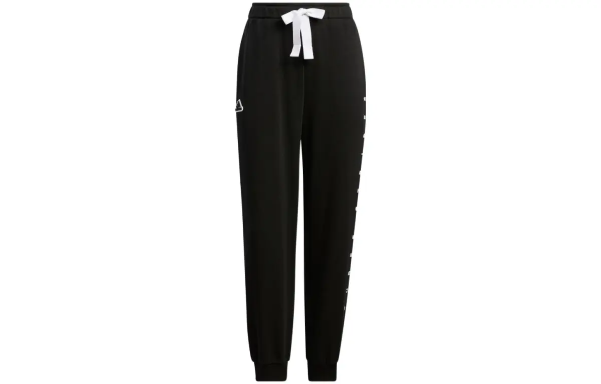 Adidas Knitted Sweatpants Women's Black Moderate Cuffed Pants
