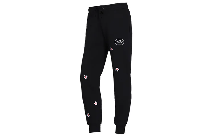 Nike Knitted Sweatpants Women's Black Moderate Straight Fit Pants