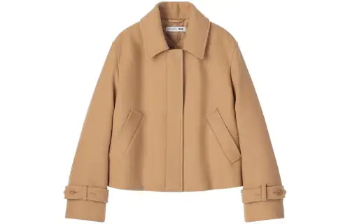 UNIQLO X MARNI Uniqlo Marni Co Branding Cropped Coats Women's Beige Lapel Moderate