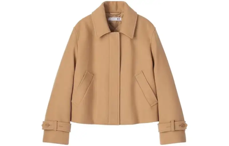 UNIQLO X MARNI Uniqlo Marni Co Branding Cropped Coats Women's Beige Lapel Moderate