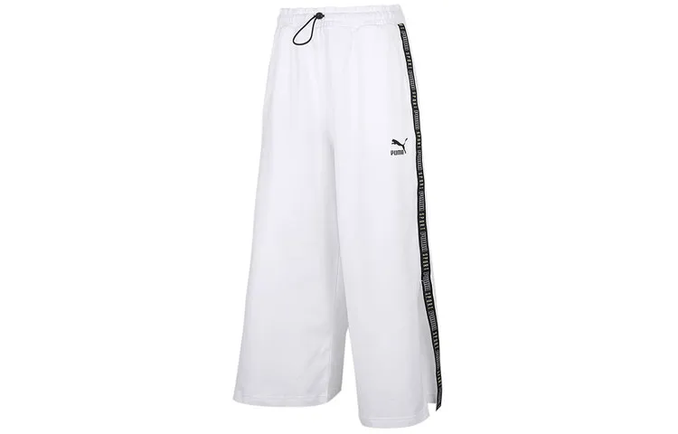 PUMA Casual Pants Women's White Moderate Wide Leg Pants