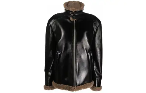 PRADA Parka Coats Women's Black Lapel Moderate