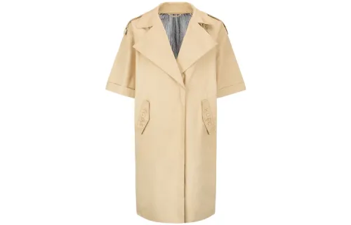 EVISU Trench Coats Women's Taupe Lapel Moderate