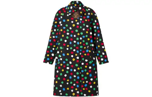 LOUIS VUITTON X Yayoi Kusama Painted Dots Trench Coat Black