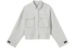 Nike Sportswear Essentials Cropped Coats Women's Limestone White Lapel Moderate