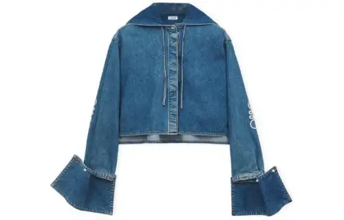 LOEWE Cropped Hooded Shirt 'Jeans Blue'