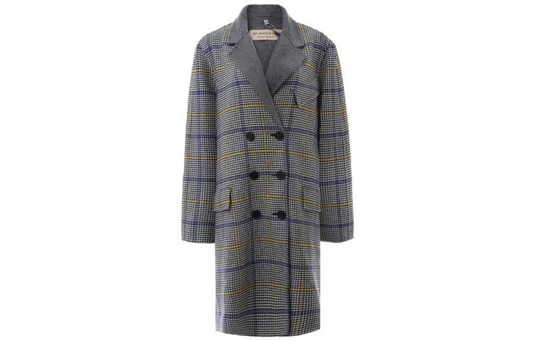 Burberry Coat Women's Gray Plaid