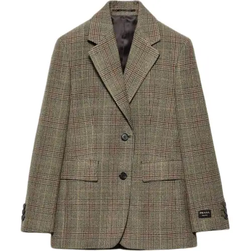PRADA Prince Of Wales Checked Wool Blazer