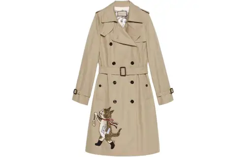 GUCCI Coats Women's Beige Lapel Moderate