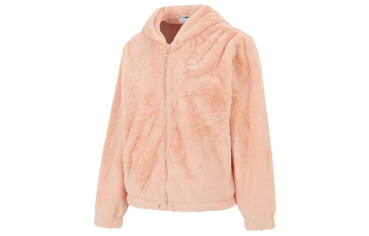 PUMA Velvet Jackets Women's Coral Hooded Moderate