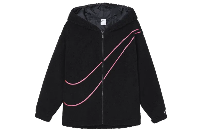 Nike Dragon Soaring New Year Collection SPORTSWEAR Velvet feel Coat Women's Black