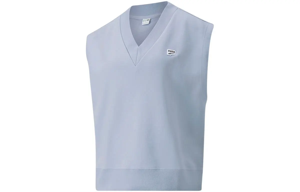 PUMA Vests Women's Ice Blue V-neck Moderate Other