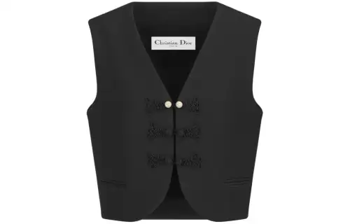 DIOR Vests Women's Black Collarless Moderate Other