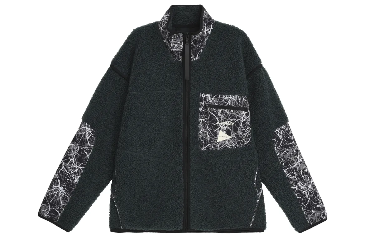 Adidas X And Wander Velvet Jackets Women's Green Stand Collar Moderate