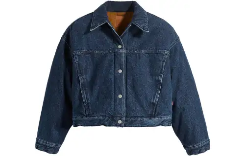 Levis Denim Jackets Women's Blue Lapel Moderate Other