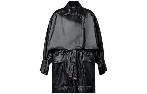 LOUIS VUITTON Trench Coat Women's Black