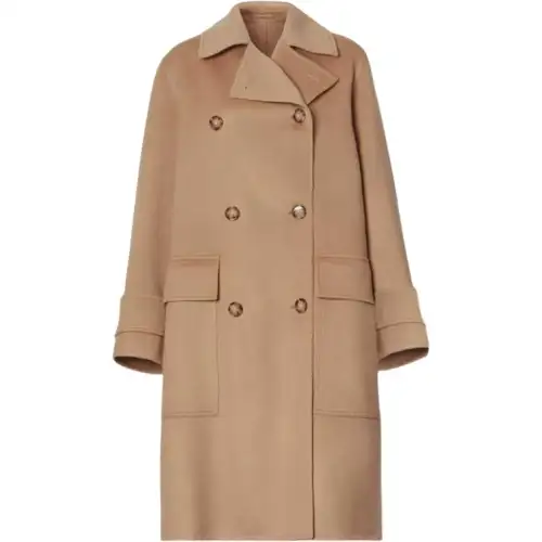 Burberry Coats Women's Khaki Lapel Moderate Straight Fit