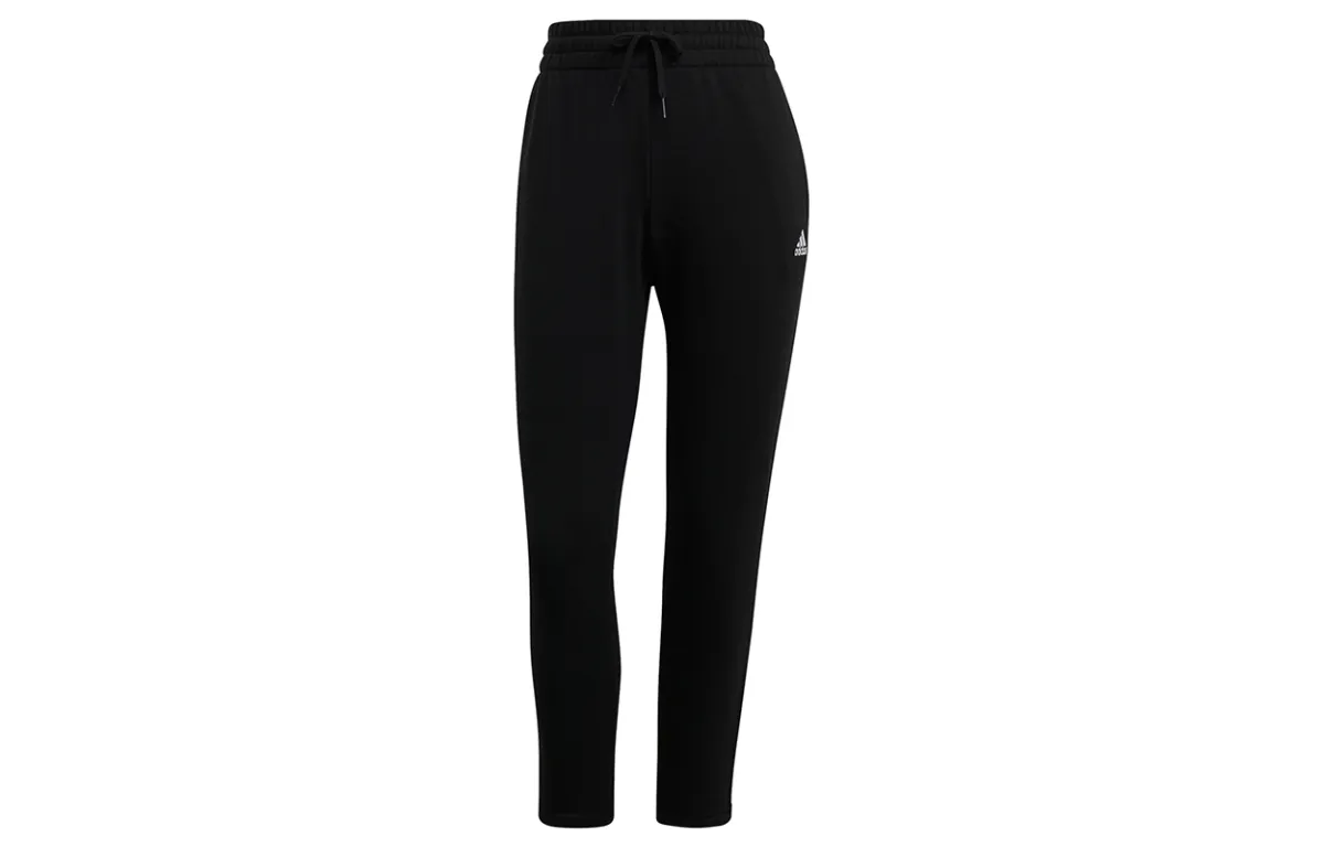 Adidas Knitted Sweatpants Women's Black Moderate Cuffed Pants