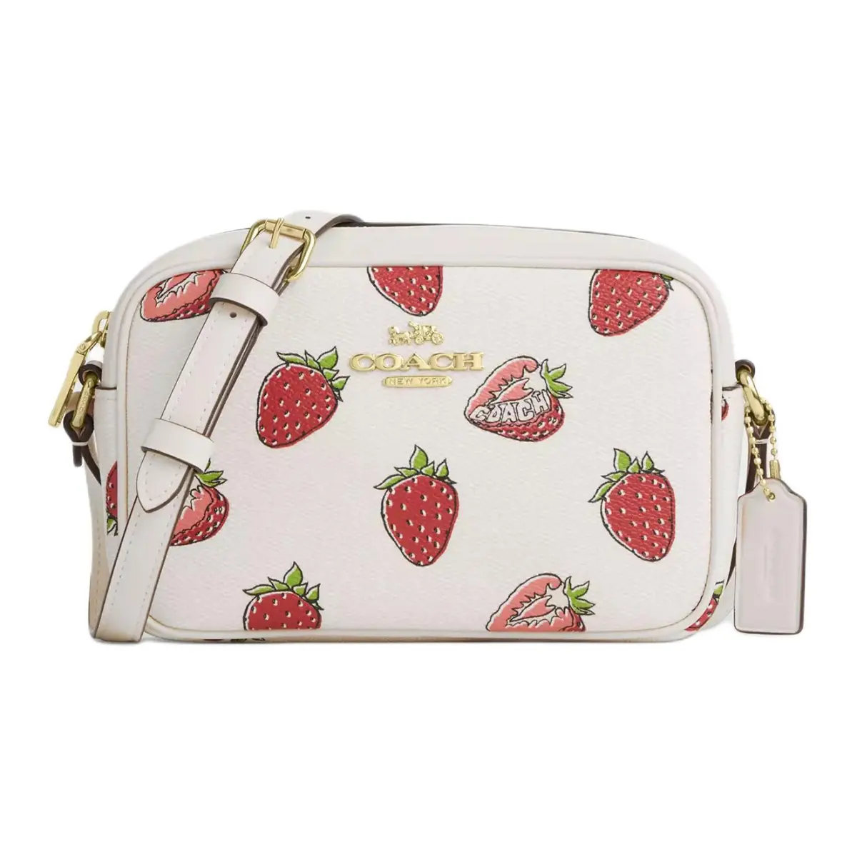 COACH Jamie Leather Camera Bag, Shoulder Bag Small Women's White