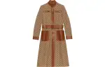 GUCCI Trench Coats Women's Beige Stand Collar Moderate