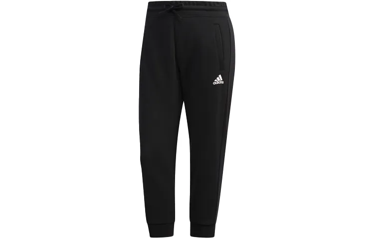 Adidas Knitted Sweatpants Women's Black Moderate Straight Fit Pants