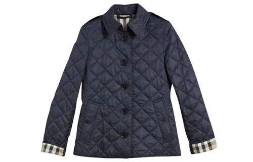Burberry Diamond Quilted Jacket Navy Check