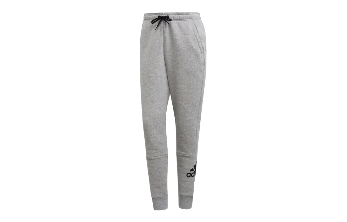 Adidas ESSENTIALS Knitted Sweatpants Women's Light Gray Moderate Cuffed Pants