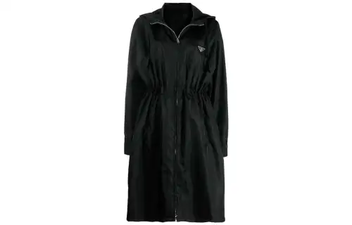 Re-Nylon hooded raincoat