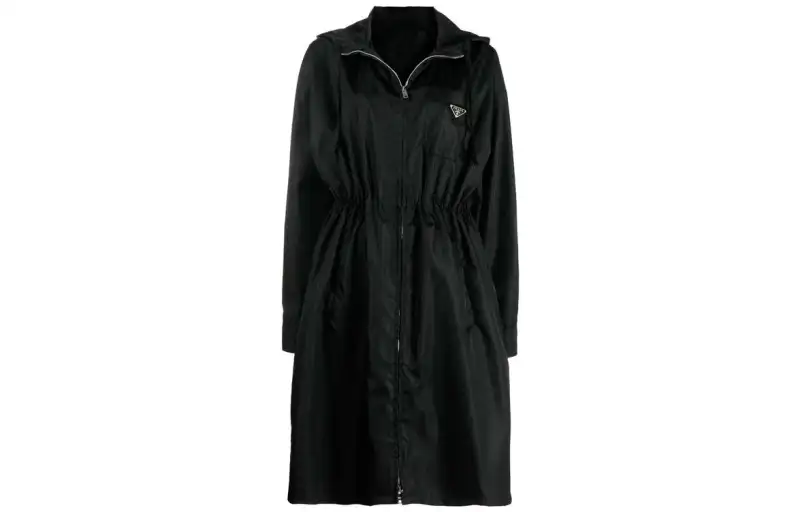 Re-Nylon hooded raincoat