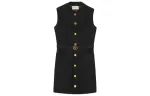 GUCCI Vests Women's Black Crew Neck Thickened Other