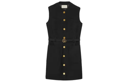 GUCCI Vests Women's Black Crew Neck Thickened Other