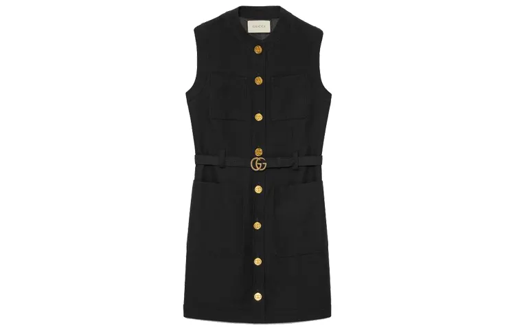 GUCCI Vests Women's Black Crew Neck Thickened Other