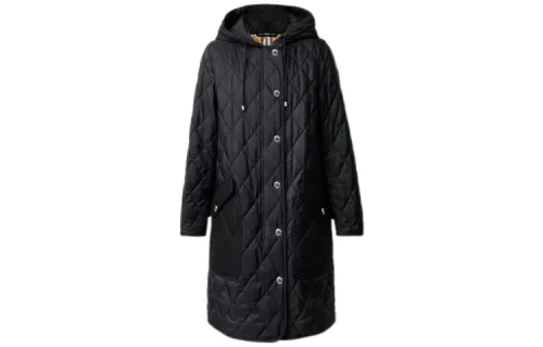 Burberry diamond-quilted hooded coat