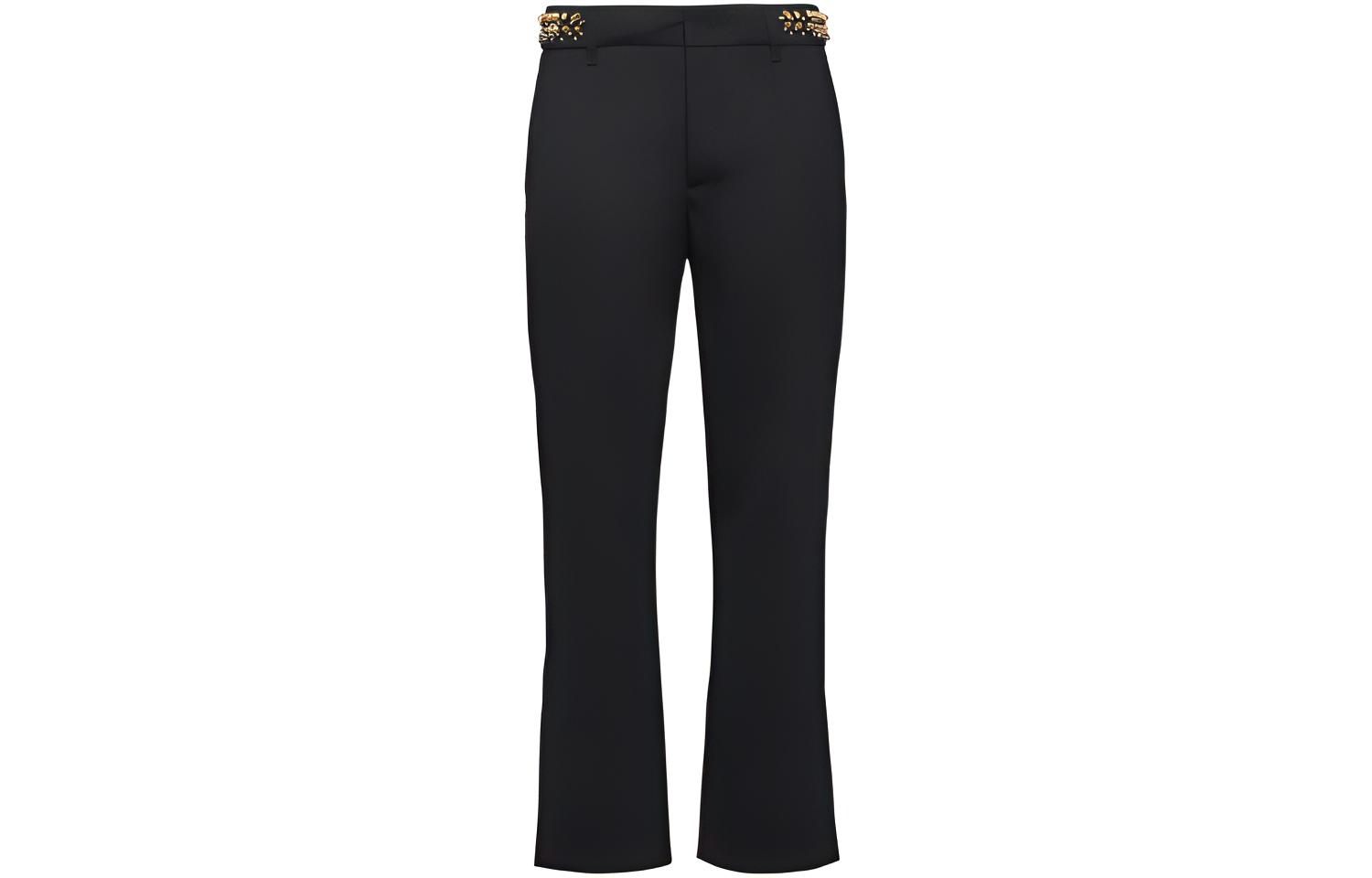 PRADA Casual Pants Women's Black Moderate Straight Fit Pants
