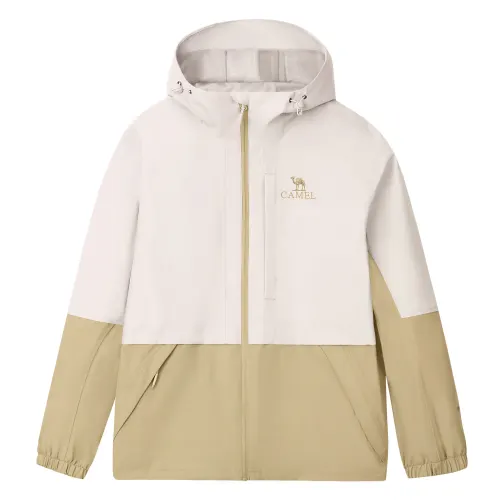 CAMEL Camel Urban Function Series Storm Versatile Color Matching Outdoor Strong Waterproof Windproof High Moisture Permeability Hooded Jacket Hiking and Mountaineering Casual Single Layer Urban Life/Travel/Commuting Jacket Women's Style