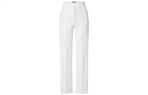 LOUIS VUITTON New Quarterly Products Of LV Casual Pants Women's White Moderate Straight Fit Pants