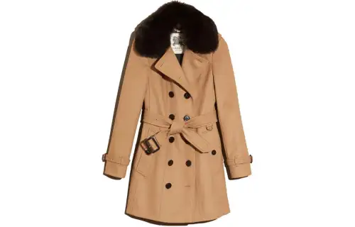 Burberry Coats Women's Khaki Lapel Moderate Straight Fit