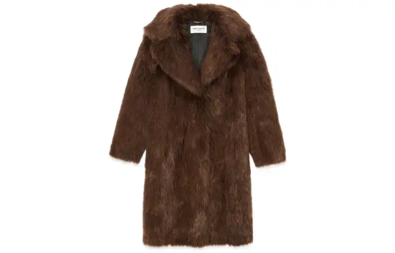 SAINT LAURENT FW22 Leather Jacket Women's Brown Red