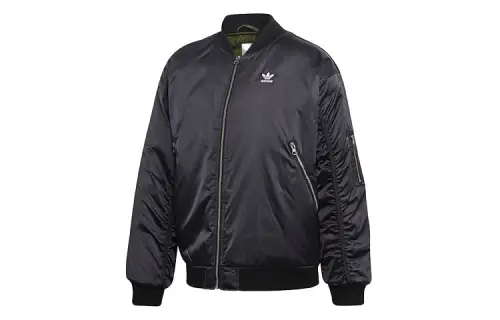Adidas Originals Puffer Jackets Women's Black Stand Collar Moderate Pilot Puffer Jacket