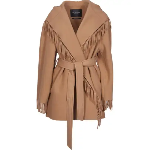 Balenciaga Belted Fringed Coat