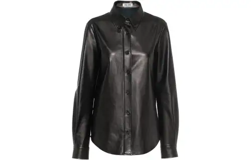 MIU MIU Leather Jackets Women's Bright Brown Lapel Moderate Other