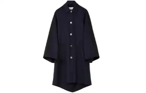 LOEWE Velvet Jackets Women's Marine Blue Lapel Moderate