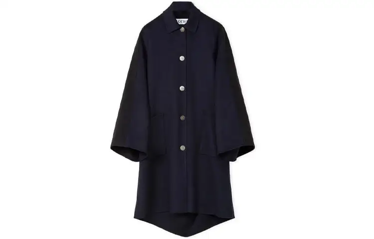 LOEWE Velvet Jackets Women's Marine Blue Lapel Moderate