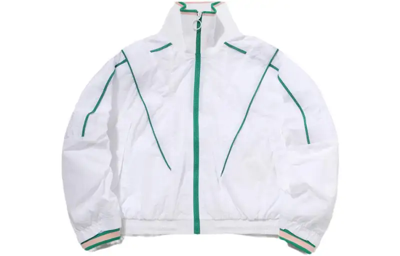Li Ning Trench Coats Women's White Stand Collar Moderate