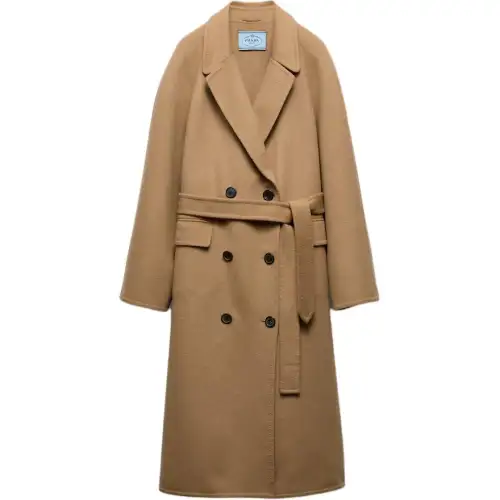 PRADA Coats Women's Camel Brown